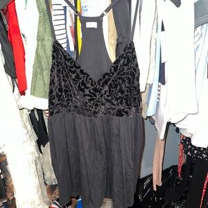 Hollister Black Velvet babydoll top